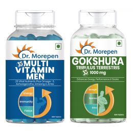 Dr. Morepen: Gokshura and Multivitamins For Men - Improves Men's Performance & Strength - 120 Tablets