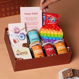 Omay Foods: Kids' Smiles & Snacks Rakhi Gift Box