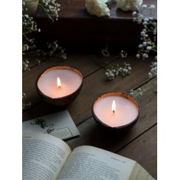 Thenga: Coconut Shell Eco-Friendly Candle/Diya - Set of 2