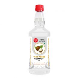 Indic Wisdom: Wood Pressed Virgin Coconut Oil 1 Liter (Cold Pressed Coconut Oil - Extracted on Wooden Churner)