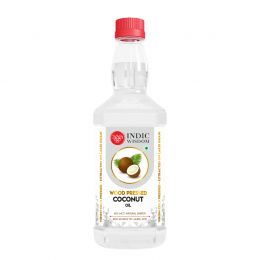 Indic Wisdom: Wood Pressed Virgin Coconut Oil 500 ml (Cold Pressed Coconut Oil - Extracted on Wooden Churner)