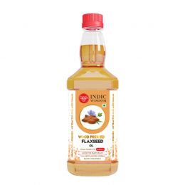 Indic Wisdom: Wood Pressed Flaxseed Oil 500 ml (Cold Pressed Flaxseed Oil - Extracted on Wooden Churner)