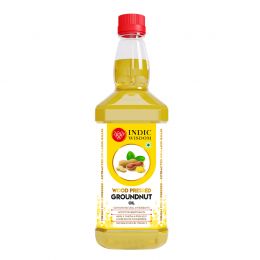 Indic Wisdom: Wood Pressed Groundnut Oil 1 Liter (Cold Pressed Groundnut Oil - Extracted on Wooden Churner)