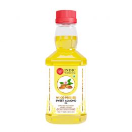 Indic Wisdom: Wood Pressed Sweet Almond Oil 100 ml (Cold Pressed Sweet Almond Oil - Extracted on Wooden Churner)