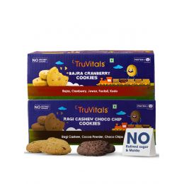 TruVitals: Cashew Choco Chip Cookies & Bajra Cranberry Cookies Combo Pack