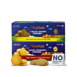 TruVitals: Bajra Cranberry Cookies & 5 Millet Jaggery Cookies Combo Pack