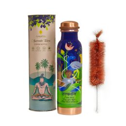 Sarveda: Copper Water Bottle with Cleaning Brush - Tattvamasi - 1 Litre