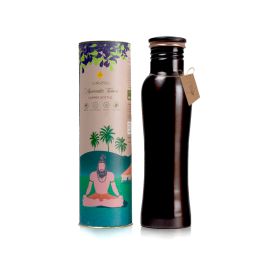 Sarveda: Sarveda Curved Vintage Copper Water Bottle - 1 Litre