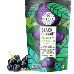 Green Protein: Black Currant Flavoured Pea Protein Pouch - 500gm
