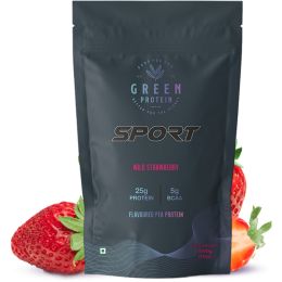 Green Protein: Sports Wild Strawberry Flavoured Pea Protein Pouch - 1kg