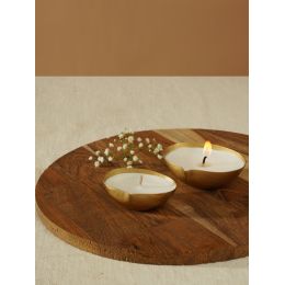 Tann Trim: The Gold Diya- Set of 2