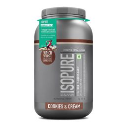 Isopure: Whey Protein Isolate Powder with Vitamins for Immune Support - 1kg - Cookies & Cream