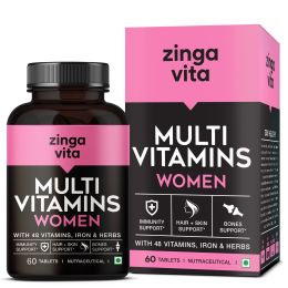 Zingavita: Multivitamin Tablets for Women, with Biotin, Vitamin A, Calcium - 60 Tablets