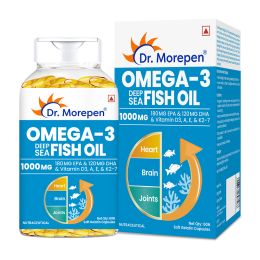 Dr. Morepen: Omega 3 Deep Sea Fish oil for Heart, Brain & Joints, 1000 mg| 60 Softgel
