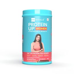 HK Vitals: HealthKart HK Vitals ProteinUp Women, Triple Blend Whey Protein with Collagen & Biotin, for Better Skin, Hair, Strength & Energy (Chocolate, 400 g / 0.88 lb)