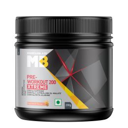 Muscle Blaze: Pre Workout 200 Xtreme, 200mg Caffeine, 200mg Theanine, 2000mg Beta Alanine, 3000mg Citrulline (Fruit Punch, 200 g, 30 Servings)