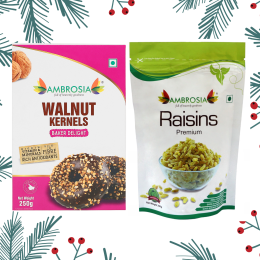 Ambrosia: Ambrosia Bakers Delight Combo 500g - Walnut Kernels Light Broken & Raisins