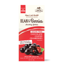 Bean to Chocolatier: Bean to Berries - Sugarfree Chocolate Coated Cranberries - 80g