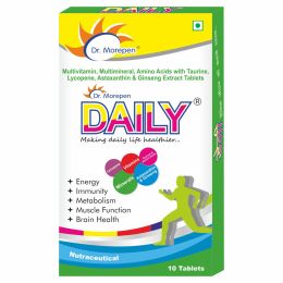 Dr. Morepen: Daily Multivitamin Tablets for Women & Men, Multivitamins & Minerals Supplement - 10 Veg Tablets