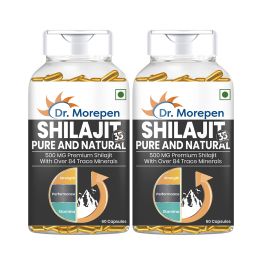 Dr. Morepen: Shilajit Capsules for Strength, Stamina, Vigour & Vitality - 60 Capsules Pack of 2