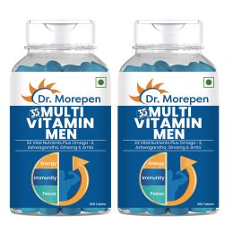 Dr. Morepen: multivitamins for men with omega 3 and herbs 60 veg tablets pack of 2