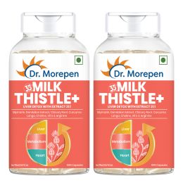 Dr. Morepen: Milk Thistle+ for Liver Detox, Protection & Enhancement - 60 Veg Capsules Pack of 2
