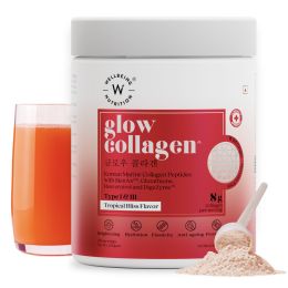 Wellbeing Nutrition: Glow Korean Marine Collagen Peptides - Tropical Bliss Flavor | 250 gm