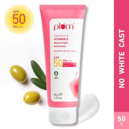 Plum: Squalane & Vitamin E Dewy-Bright Sunscreen SPF 50 PA+++ 50g
