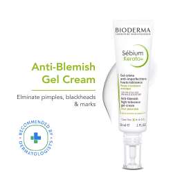 Bioderma: Anti-Blemish Gel Cream Sebium Kerato+ Spot Corrector Eliminates Pimples & Blackheads 30ml