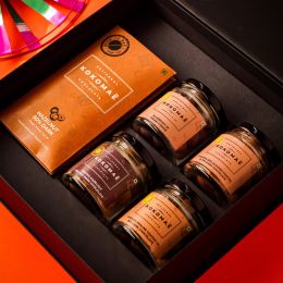Kokomae: Color Carnival: Bean to Bar Chocolate Treasures for Holi with 5 Chocolate Bars & 4 Jars