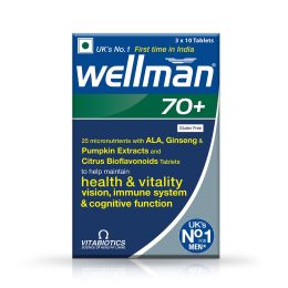 Wellman: 70+ Multivitamin Tablets For Men | Gluten Free Vegetarian 30 Tablets