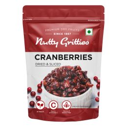 Nutty Gritties: Cranberries Dried & Whole Healthy Snack - 200g