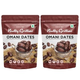 Nutty Gritties: Omani Dates, Khajoor - 1kg (2 Pack of 500g each)
