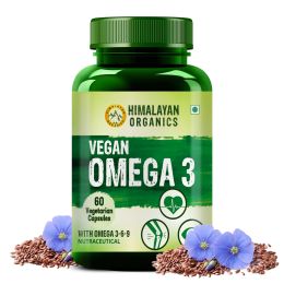 Vlado's Himalayan Organics: Omega 3 6 9 Vegan Natural Nutrition Supplement for Muscle, Bone , Heart & Skin - 60 Capsules