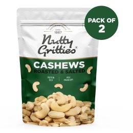 Nutty Gritties: Roasted Cashews, Lightly Salted and Dry Roasted Healthy Snack - 400g (2 Pack of 200g each)