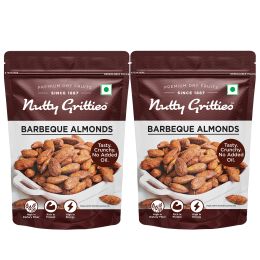 Nutty Gritties: Barbeque Almonds, Dry Roasted Non Fried and Zero Oil - 400g (2 Pack of 200g each)