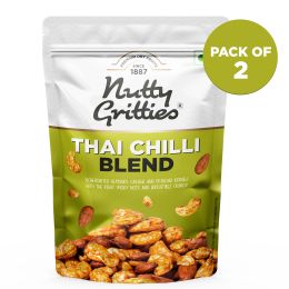 Nutty Gritties: Thai Chilli Blend Trail Mix - Almonds, Cashews and Peanuts - Healthy Party Snack - 400g (2 Pack of 200g each)