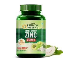Vlado's Himalayan Organics: Plant Based Zinc with Vitamin C | Builds Immunity & Anti Inflammation || 120 Veg Capsules