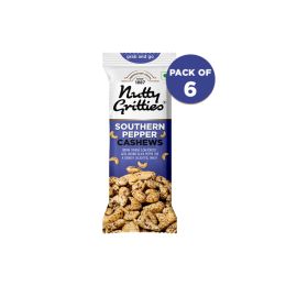 Nutty Gritties: Southern Pepper Cashews ( Pack of 6 x 40g each) - 240g