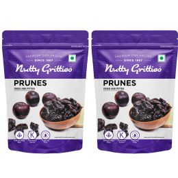 Nutty Gritties: California Pitted Prunes, Dried Fruit Plums - 400g (2 Pack of 200g each)