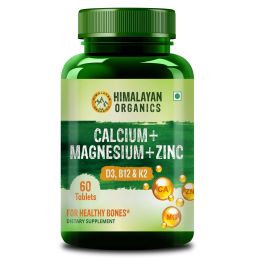 Vlado's Himalayan Organics: Calcium Magnesium Zinc Vitamin D3 & B12- 60 Vegetarian Tablets