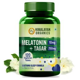 Vlado's Himalayan Organics: Melatonin 10mg + Tagar 250mg | Potent Sleep Aid Formula | 120 Veg Tablets