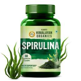 Vlado's Himalayan Organics: Spirulina 2000mg Supplement | Green Food For Good Health Weight Management And Immunity Booster | Helps In Healthy Heart - 60 Vegetarian Capsules