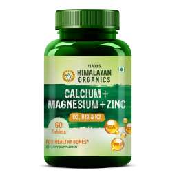Vlado's Himalayan Organics: Calcium Magnesium Zinc Vitamin D3 & B12- 60 Vegetarian Tablets