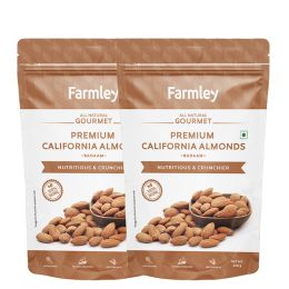 Farmley: Premium California Almonds Farmley Standee Pouch Pack of 2(250g each)