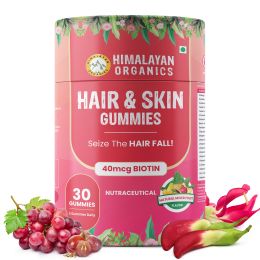 Vlado's Himalayan Organics: Hair & Skin Gummies 40 mcg Biotin For Hair Growth & Glowing Skin (30 Gummies)