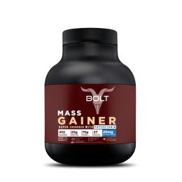 Bolt Nutrition: Mass Gainer | Weight Gainer | Supercharge with Phycocyanin | 25g Protein, 75g Carbs & 412 Calories For Muscle Gainer & Weight Gain Objectives | 2LB/907g (9 Servings) | Piedmont Chocolate