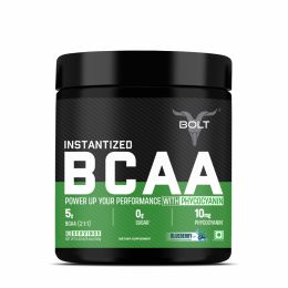 Bolt Nutrition: Nutrition BCAA 2:1:1 - 5g Vegan BCAAs, Pre/Intra/Post Workout - 240g, 30 Servings,Blueberry Blast