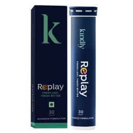 Kindly Health: Replay Testo Supplements |Ginkgo Biloba For Men Ayurvedic 100% Natural | Niacinamide | Muira Puama& Momordica | Charge up your performance | 30 Tablets, Pack of 1
