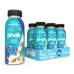 Phab: Protein Milkshake Vanilla Almond - Pack of 6 x 200ml